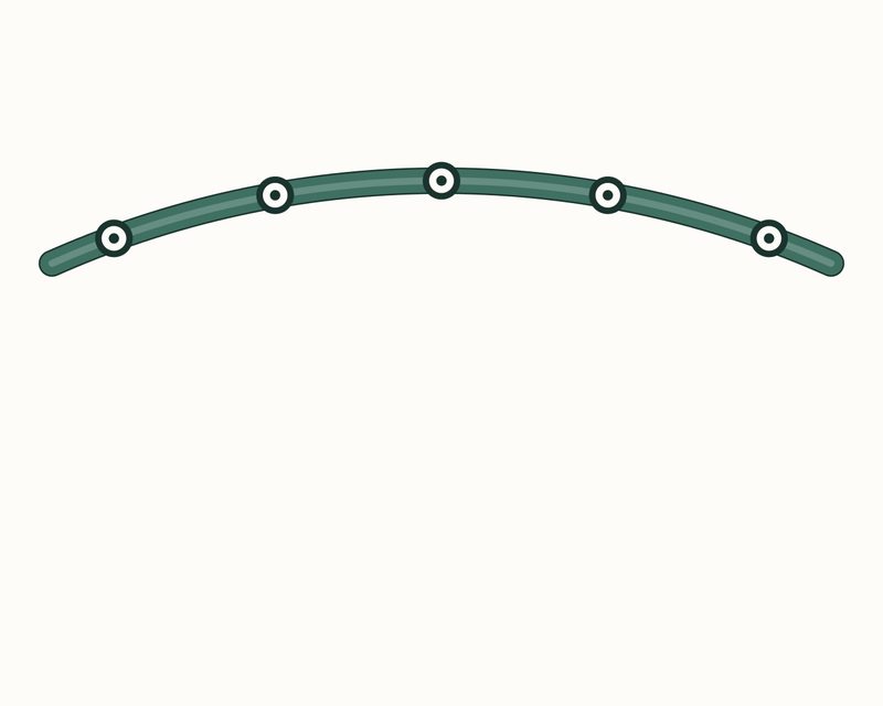Mark equal divisions along the curve