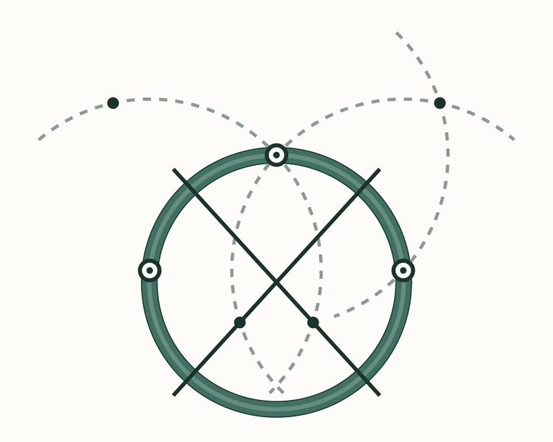 Rule a line through the second pair