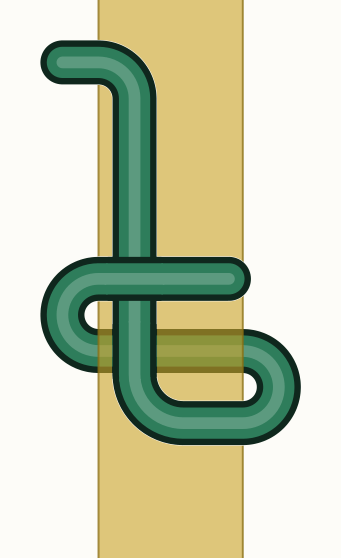 Tuck the end under both turns